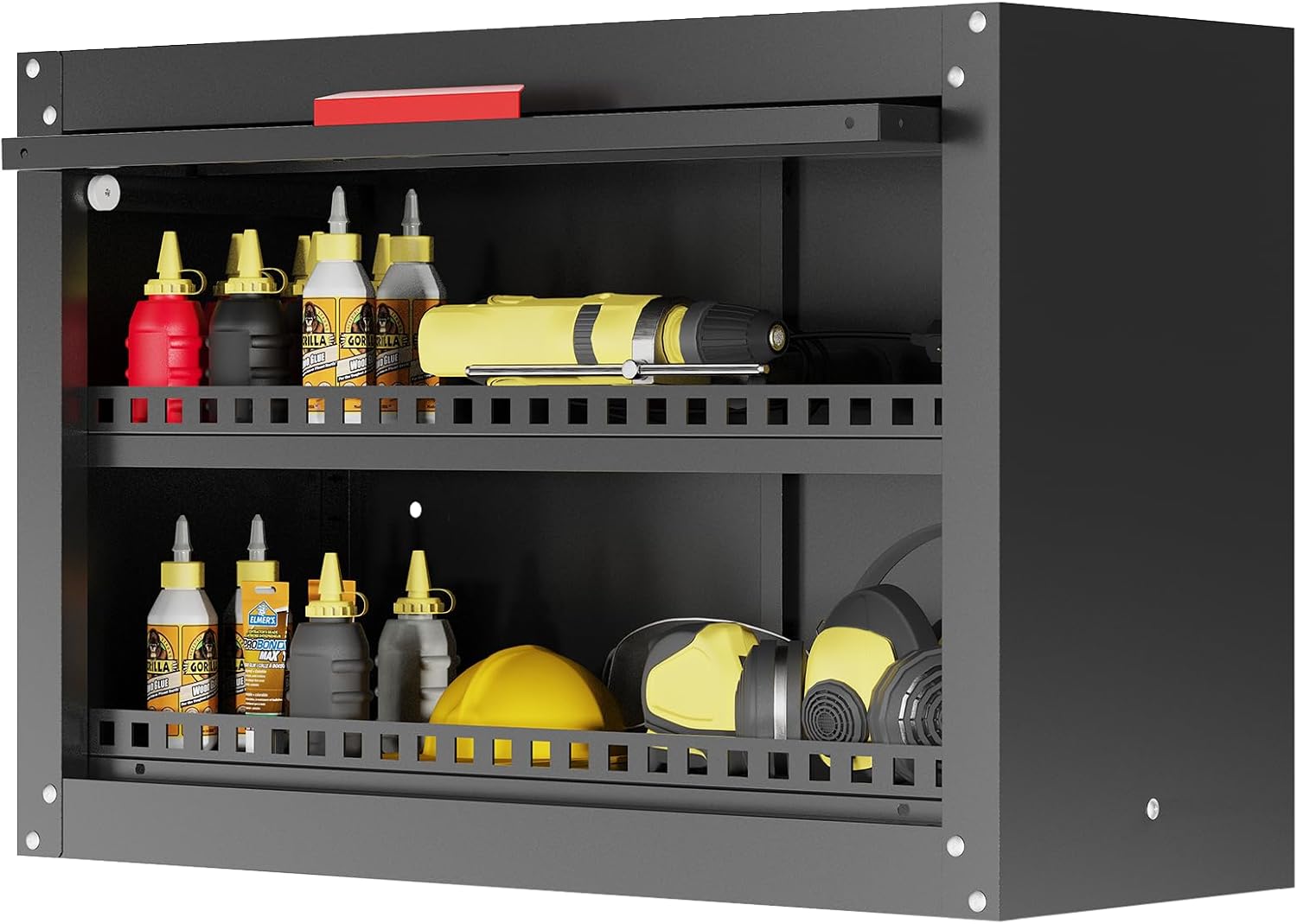 Kelueo Metal Garage Wall Cabinet,Storage Cabinet with Up Flip Door Design Wall