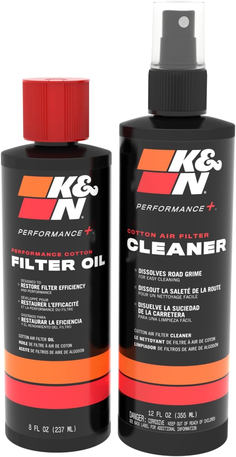 K&N Air Filter Cleaning Kit: Squeeze Bottle Filter Cleaner and Red Oil Kit