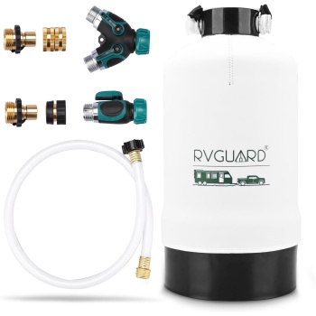 RVGUARD 16,000 Grains Portable Water Softener for RV, Reduces Hardness
