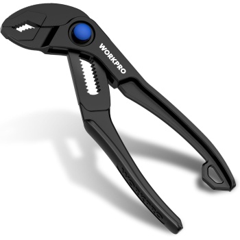 WORKPRO Mini Water Pump Pliers, 4-Inch Groove Joint Pliers, Fast Adjustable