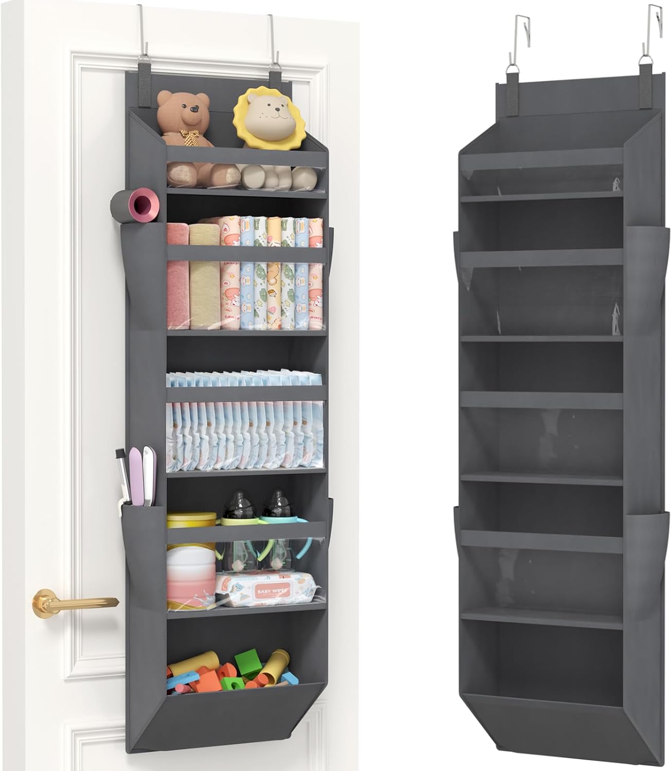 Lifewit 1 Pack Over the Door Organizer, 5 Section Clear Window Hanging Storage