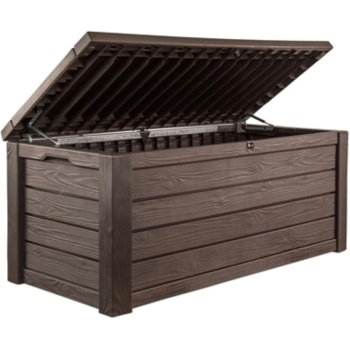 Keter 150 Gallon Resin Large Deck Box Organization and Storage Box for Patio