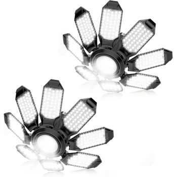 Garage Lights - 2 Pack Ultra Bright Garage Lights Ceiling Led w/ 8 Deformable