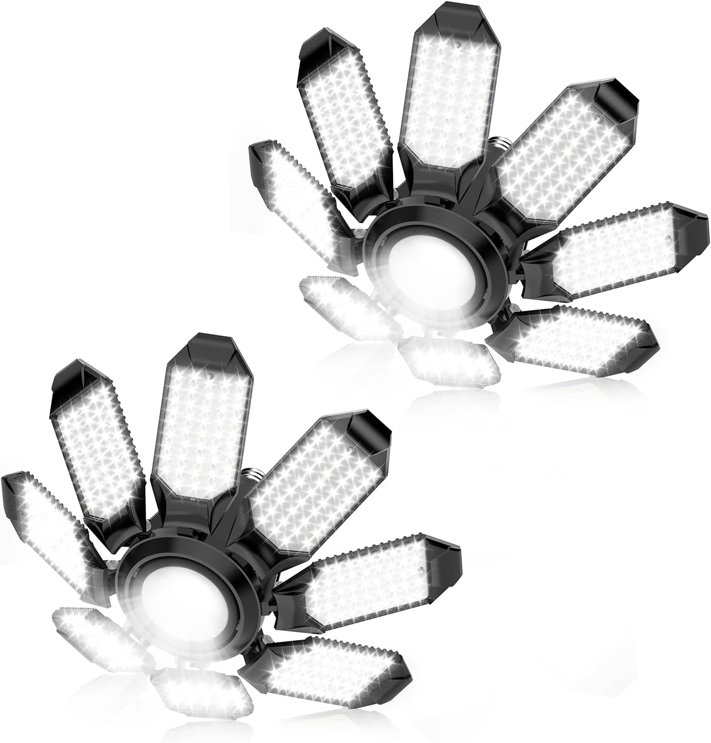 Garage Lights - 2 Pack Ultra Bright Garage Lights Ceiling Led w/ 8 Deformable