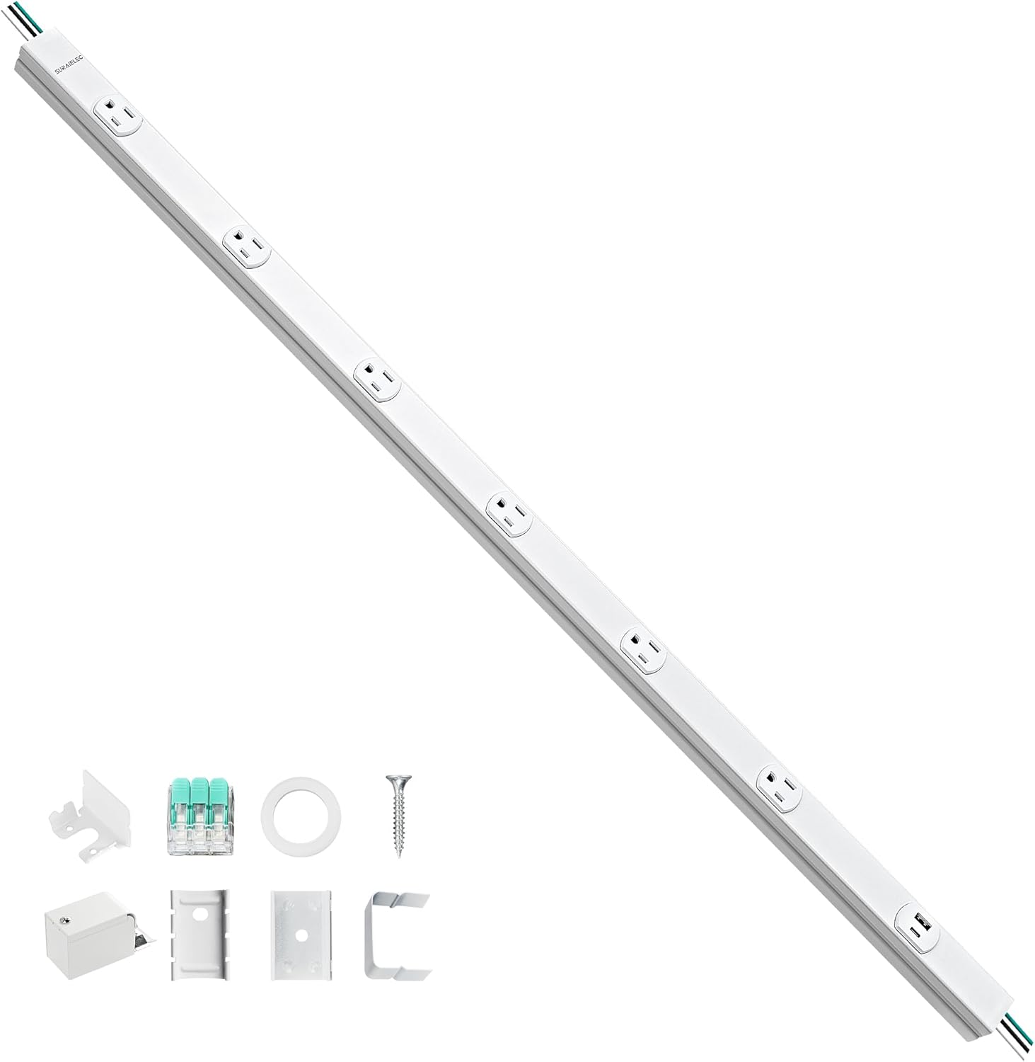 SURAIELEC Under Cabinet Power Strip Hardwire, 39.4-in, 6 Tamper Resistant