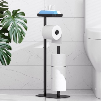 Kitsure Toilet Paper Holder Free Standing – Rustproof Metal Toilet Paper Stand