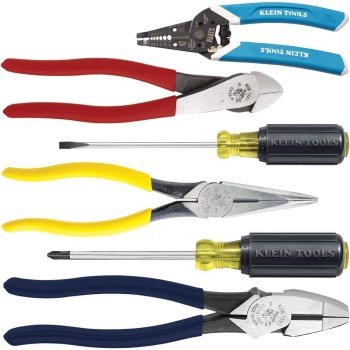 Klein Tools 80080 Hand Tool Kit includes 2 Screwdrivers, Made in USA, 3 Pliers