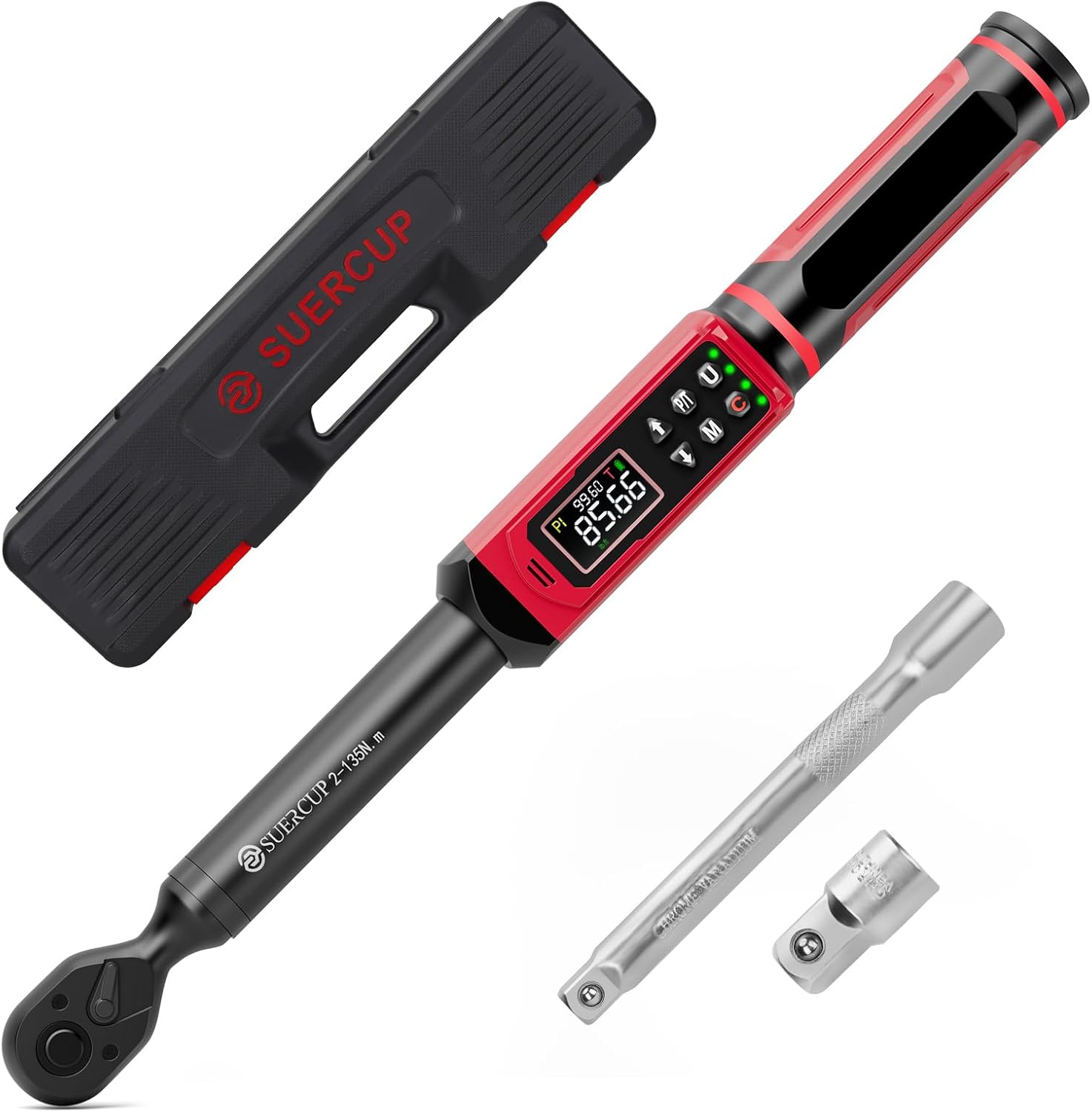 SUERCUP 3/8-inch Digital Torque Wrench(1.5-99.6Ft.Lb/2-135Nm) ±1% Accuracy