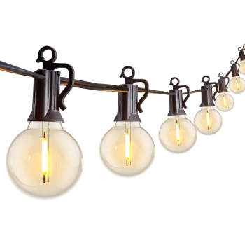 Brightown Outdoor String Lights 29 Feet G40 LED Patio Lights, Plug-in, 13