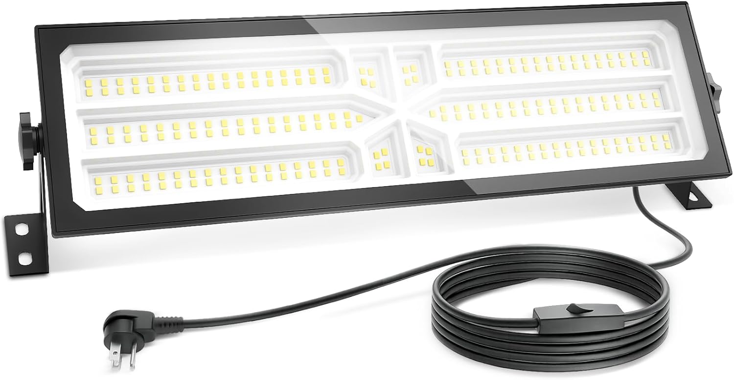 Linkable LED Shop Light (Built-in Outlet) - 100W 15000LM Aluminum Plug in Garage