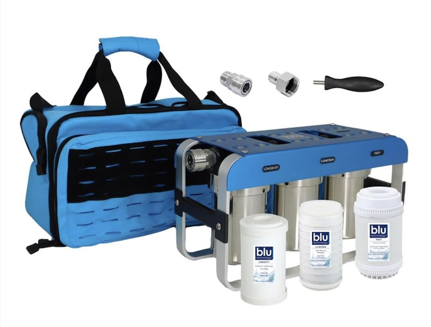GoBluTech AR3, RV Water Filter System, 0.2 Micron Filter for Campers with