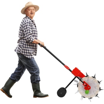 Garden Seeder,Hand-Push Roller Precision Garden Seeder with 10 Nozzles,Large