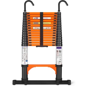 14.5FT Telescoping Extension Ladder for RV Attic Home, Multi-Purpose Collapsible