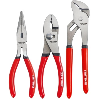 CRAFTSMAN Pliers Set, 3 Piece Set, Long Nose, Slip Joint, 8 Inch Groove