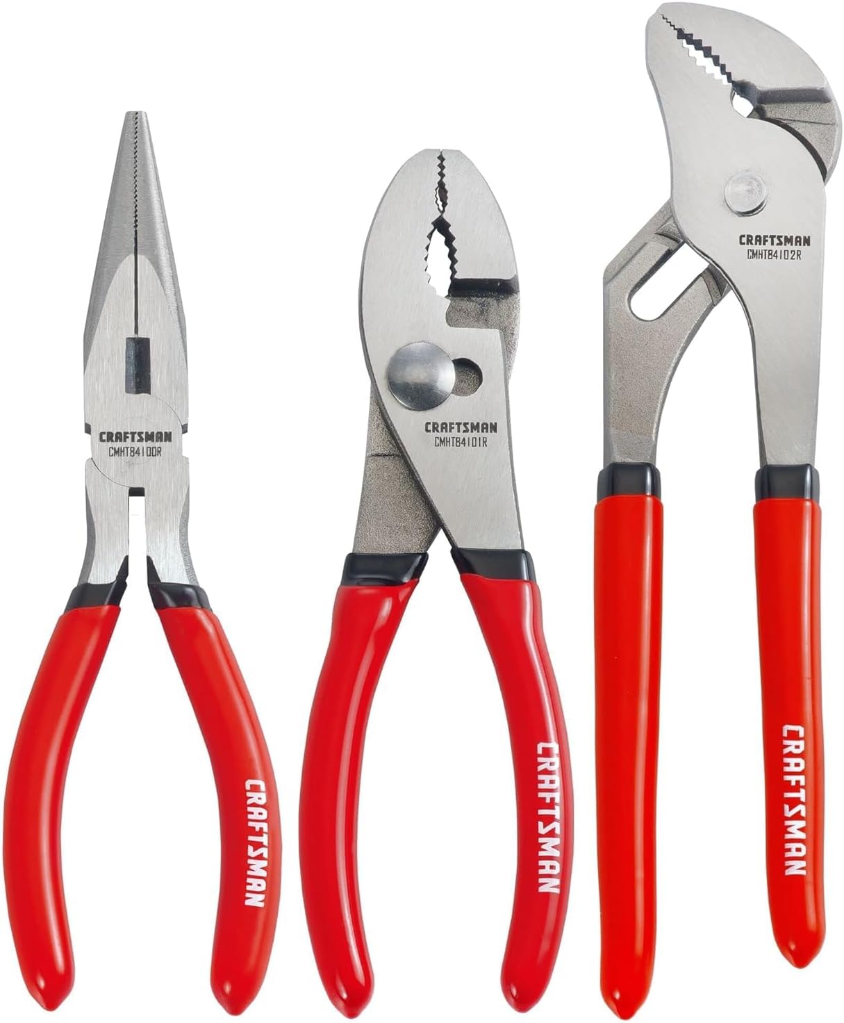 CRAFTSMAN Pliers Set, 3 Piece Set, Long Nose, Slip Joint, 8 Inch Groove