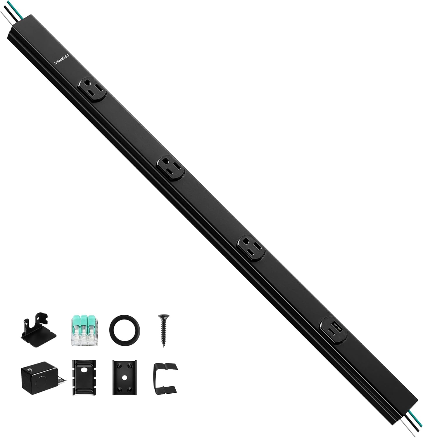 SURAIELEC 24" Hardwired Under Cabinet Power Strip with USB-A & USB-C, 3 TR