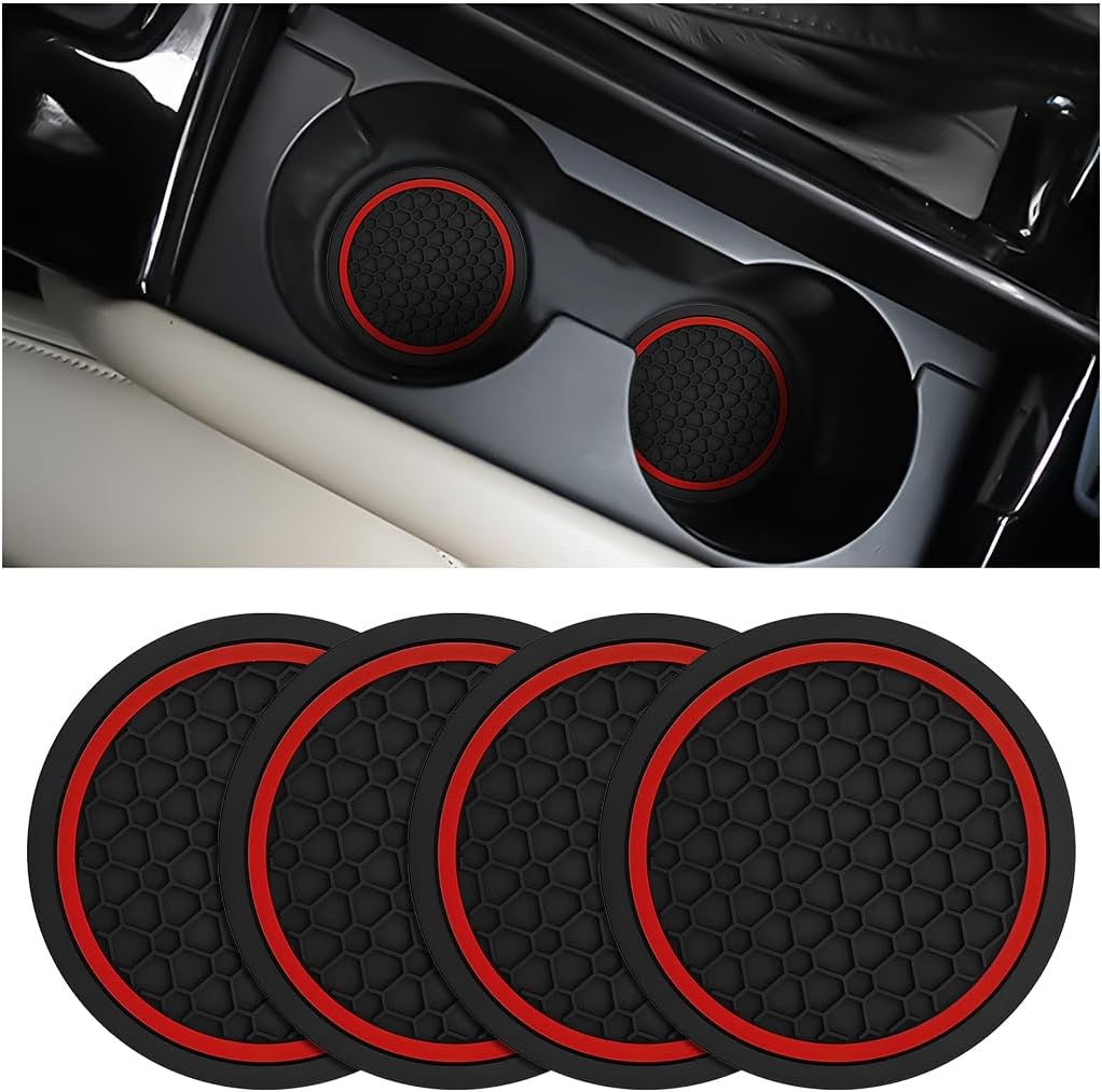 Mandark 4PCS Car Cup Holder Coasters, 2.75 Inch Non-Slip Insert Water Bottle