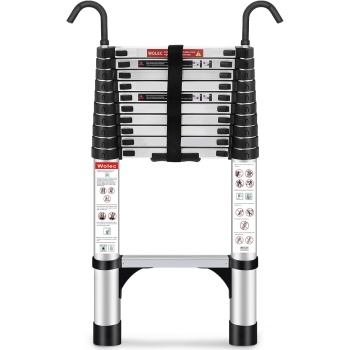 Telescoping Ladder, 10.5FT Aluminum Lightweight Portable Telescopic Ladder