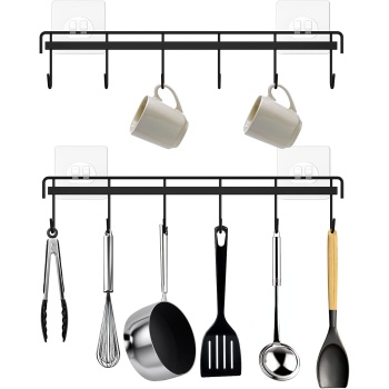 Kitchen Utensil Hanger, Adhesive Utensil Holder Wall Mount Kitchen Rack Rail
