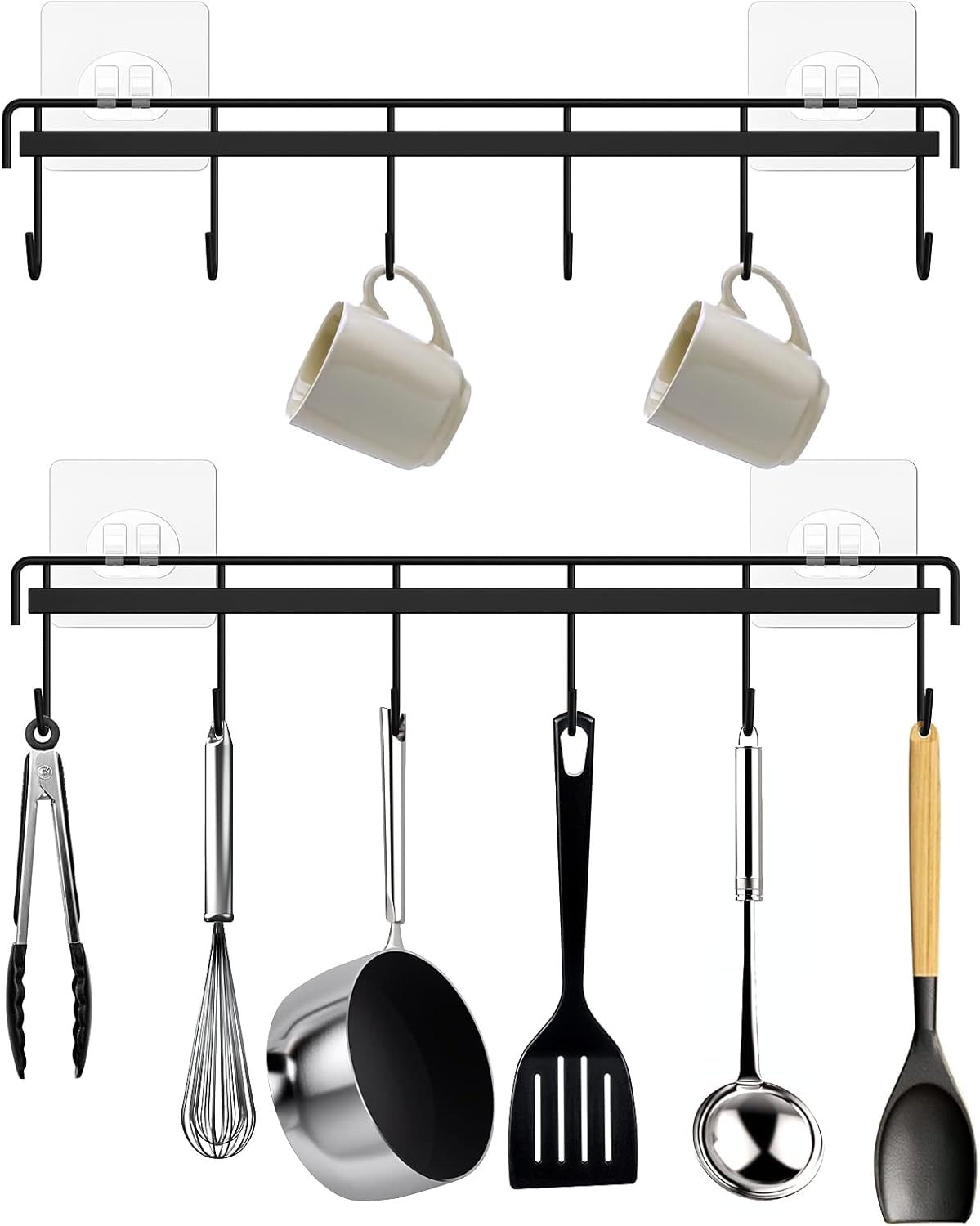 Kitchen Utensil Hanger, Adhesive Utensil Holder Wall Mount Kitchen Rack Rail