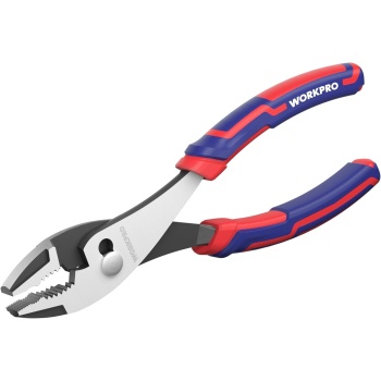 WORKPRO 8” Slip Joint Pliers Tool, Large Soft Grip,Rust Prevention Finish
