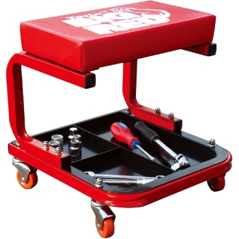 Torin TR6300 Red Rolling Creeper Garage/Shop Seat: Padded Mechanic Stool
