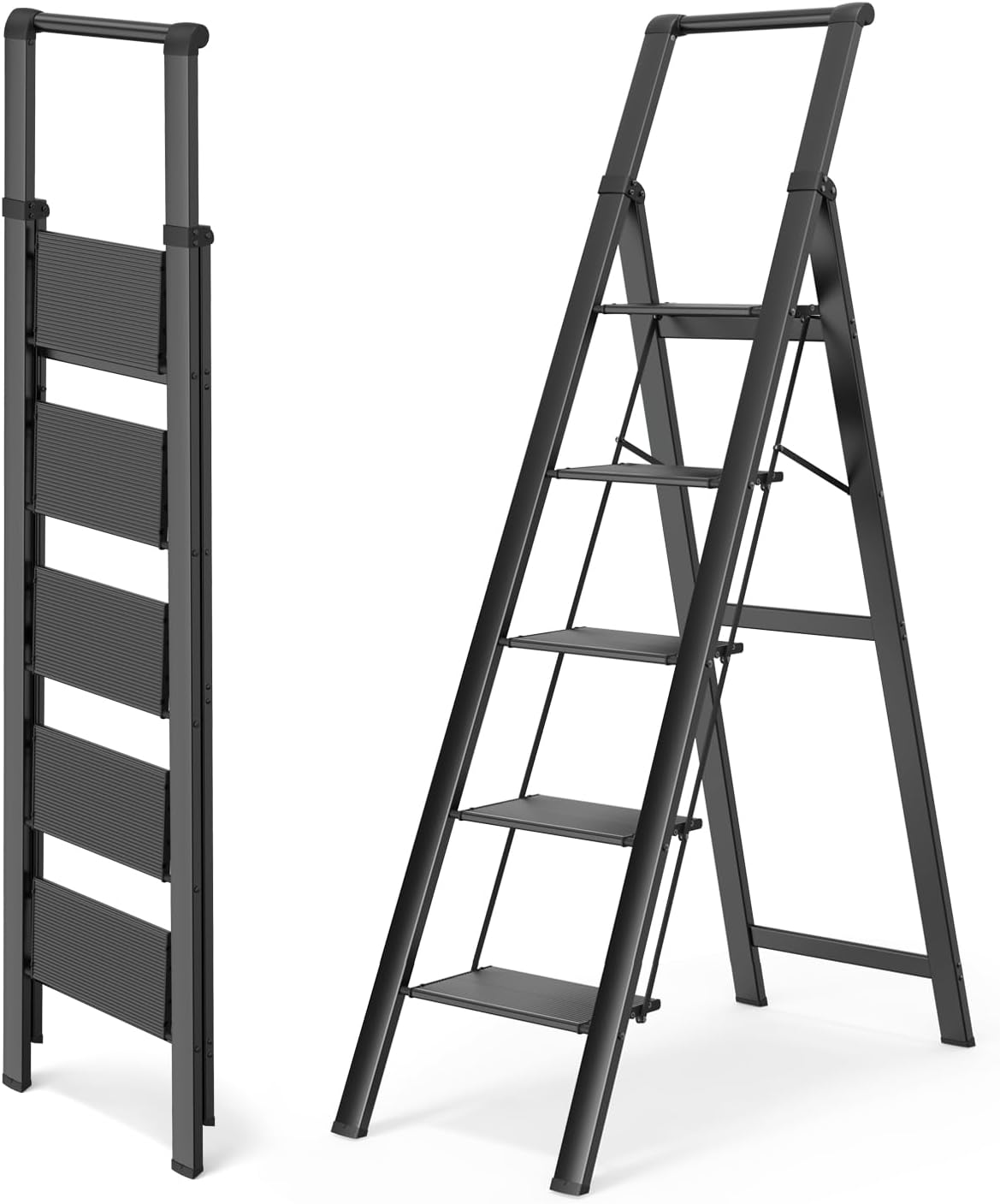 WOA WOA 5 Step Ladder, Ladders for Home, Anti-Slip Pedals, Step Stool Foldable