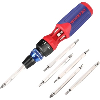 WORKPRO 12-in-1 Ratcheting Multi-Bit Screwdriver Set, Quick-load Mechanism