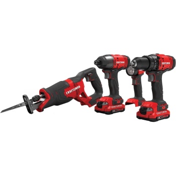 CRAFTSMAN V20 Cordless 4-Tool Power Tool Combo Kit with 2 Batteries and Charger