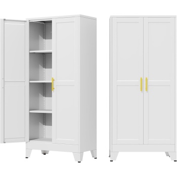 61" Metal Storage Cabinet with Adjustable Leveling Foot,Garage Storage Cabinets