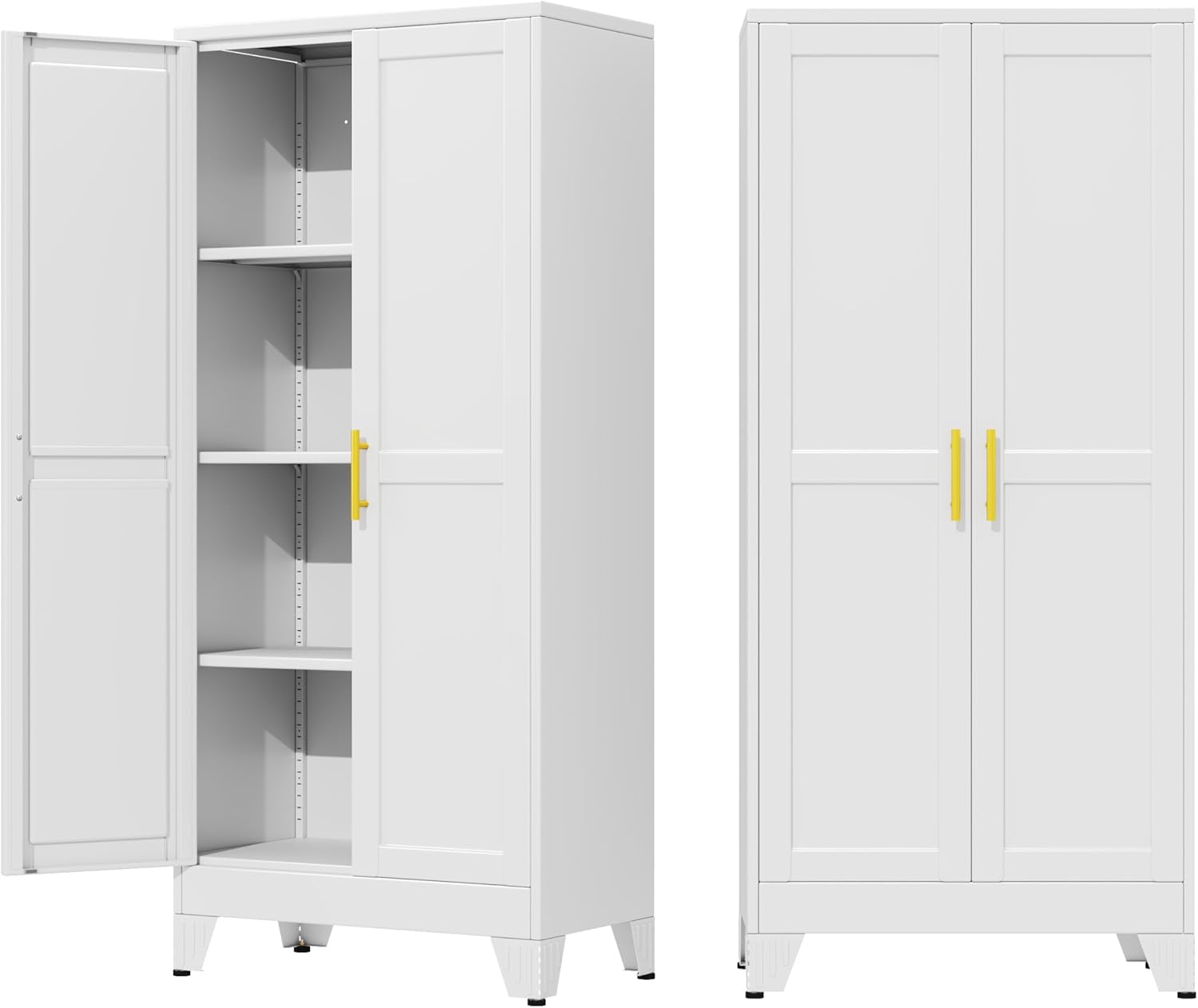 61" Metal Storage Cabinet with Adjustable Leveling Foot,Garage Storage Cabinets