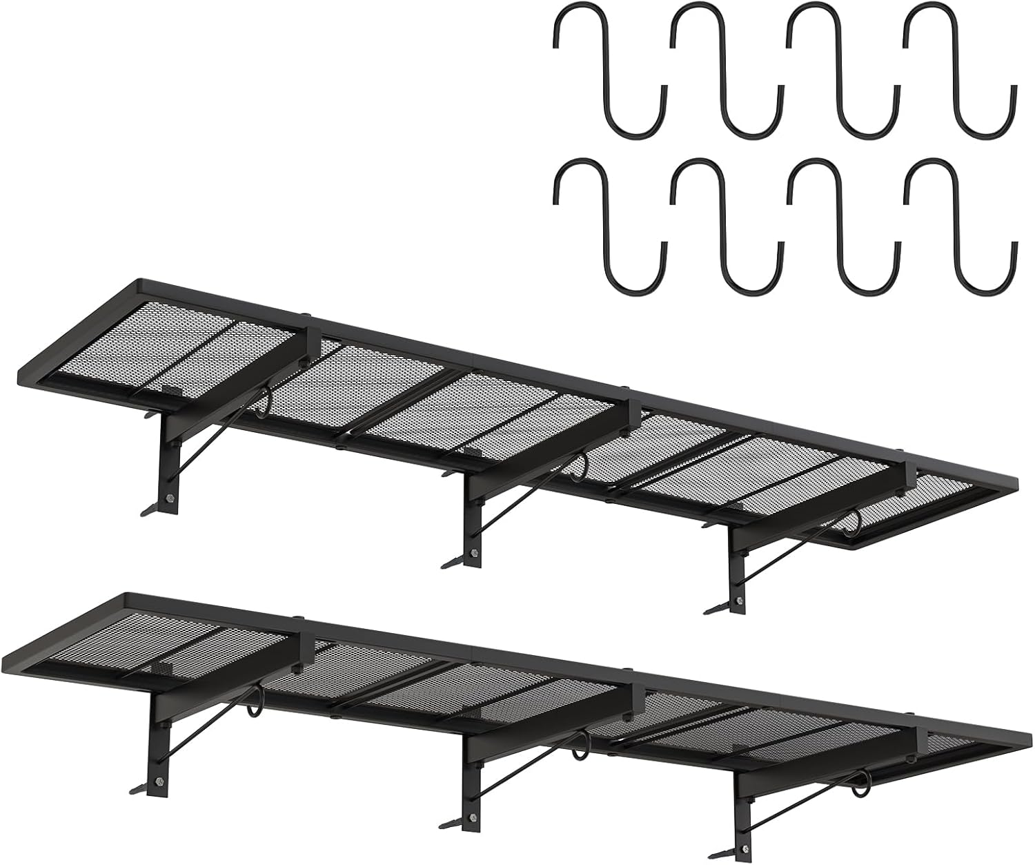 2 Pack Garage Wall Shelf, Heavy Duty Garage Shelving, 46"X 12.5" Wall Mounted