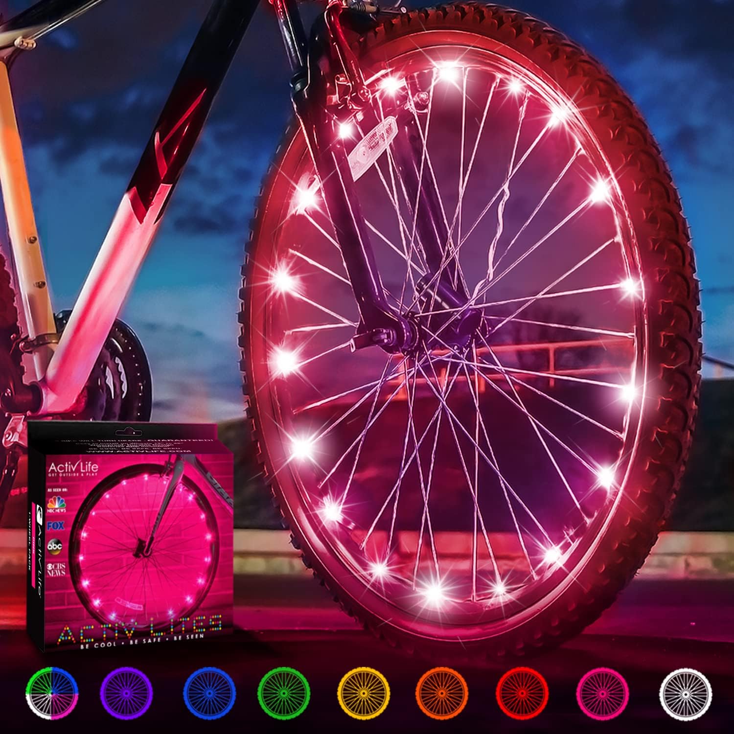 Activ Life LED Bike Wheel Lights with Batteries Included! Get 100% Brighter