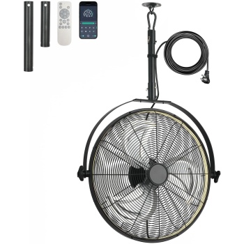 AHAWILL 22.8" Outdoor Hanging Ceiling Fan with Light - 360 Rotatable Fixed