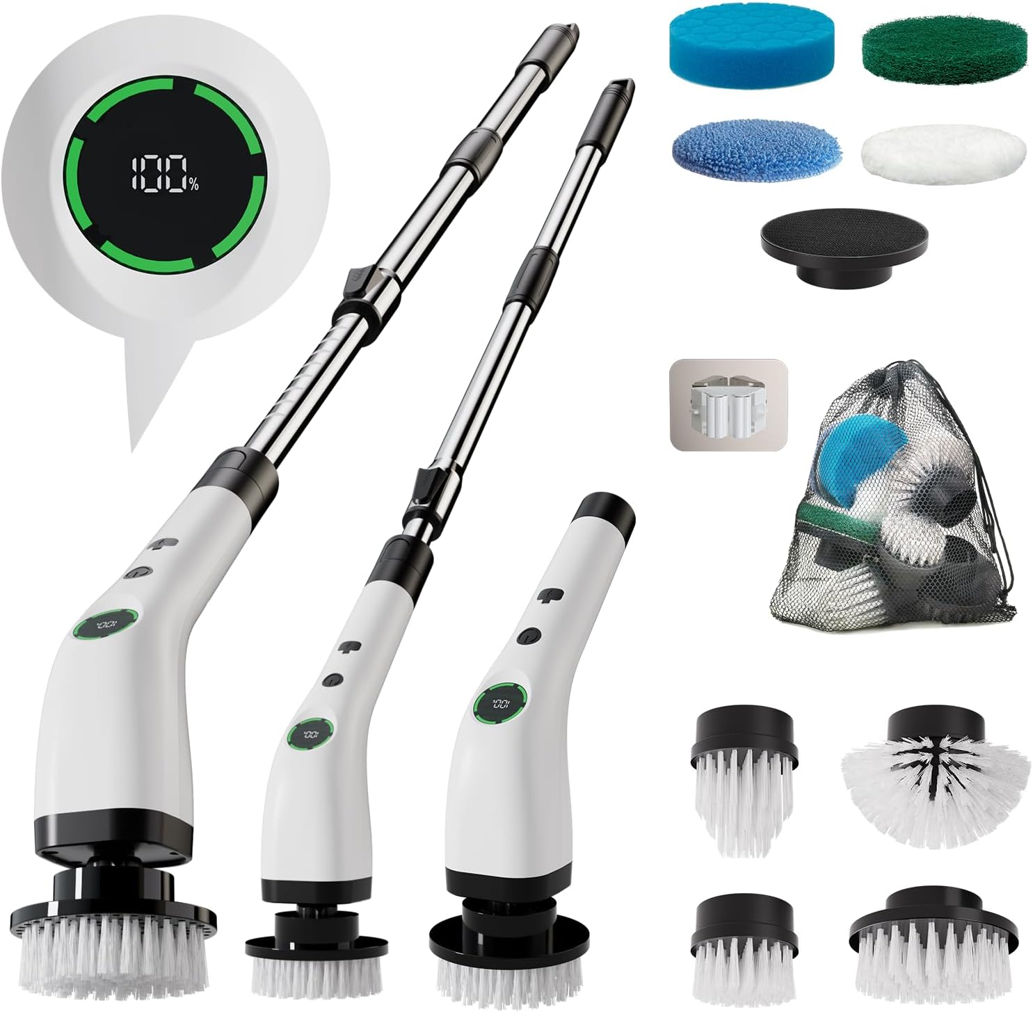 Electric Bathroom Cleaning Brush, Cordless Spin Scrubber Full Body Waterproof