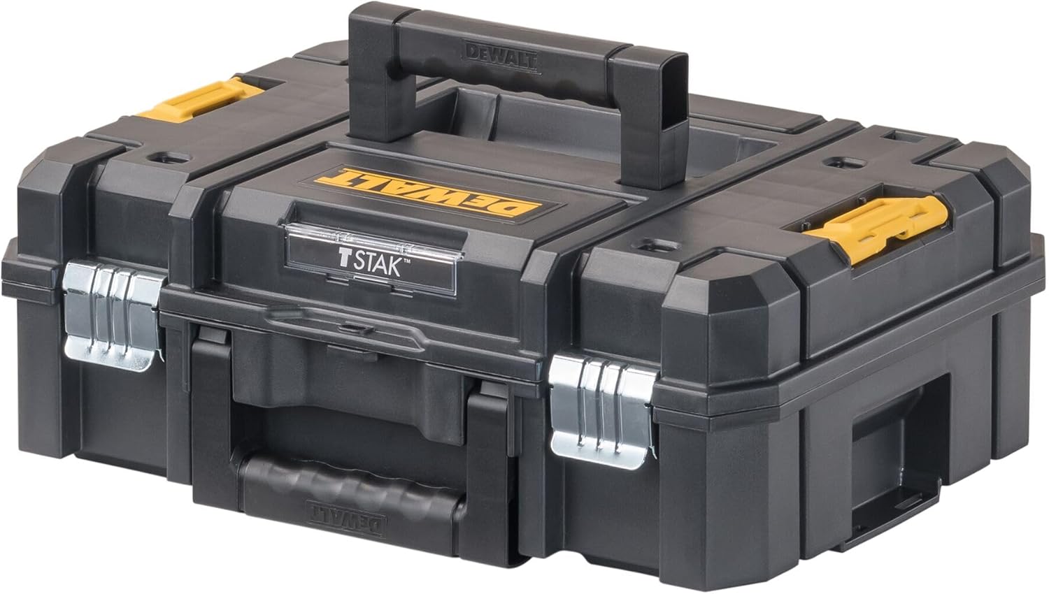 DEWALT Tool Box TSTAK II, 13 In. Flat Top Tool Storage Case, Stackable Organizer