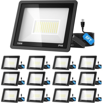 AIKVSXER 150W Flood Lights Outdoor, 21000lm Bright LED Work Light with 5FT Plug