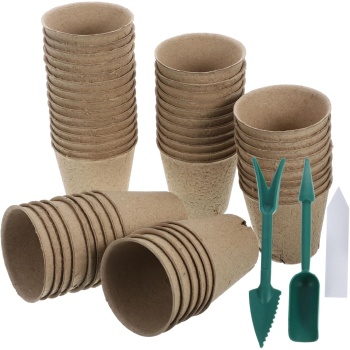 1set Germination Flower Pots Paper Planting Pots Labels Garden Tools for Plants