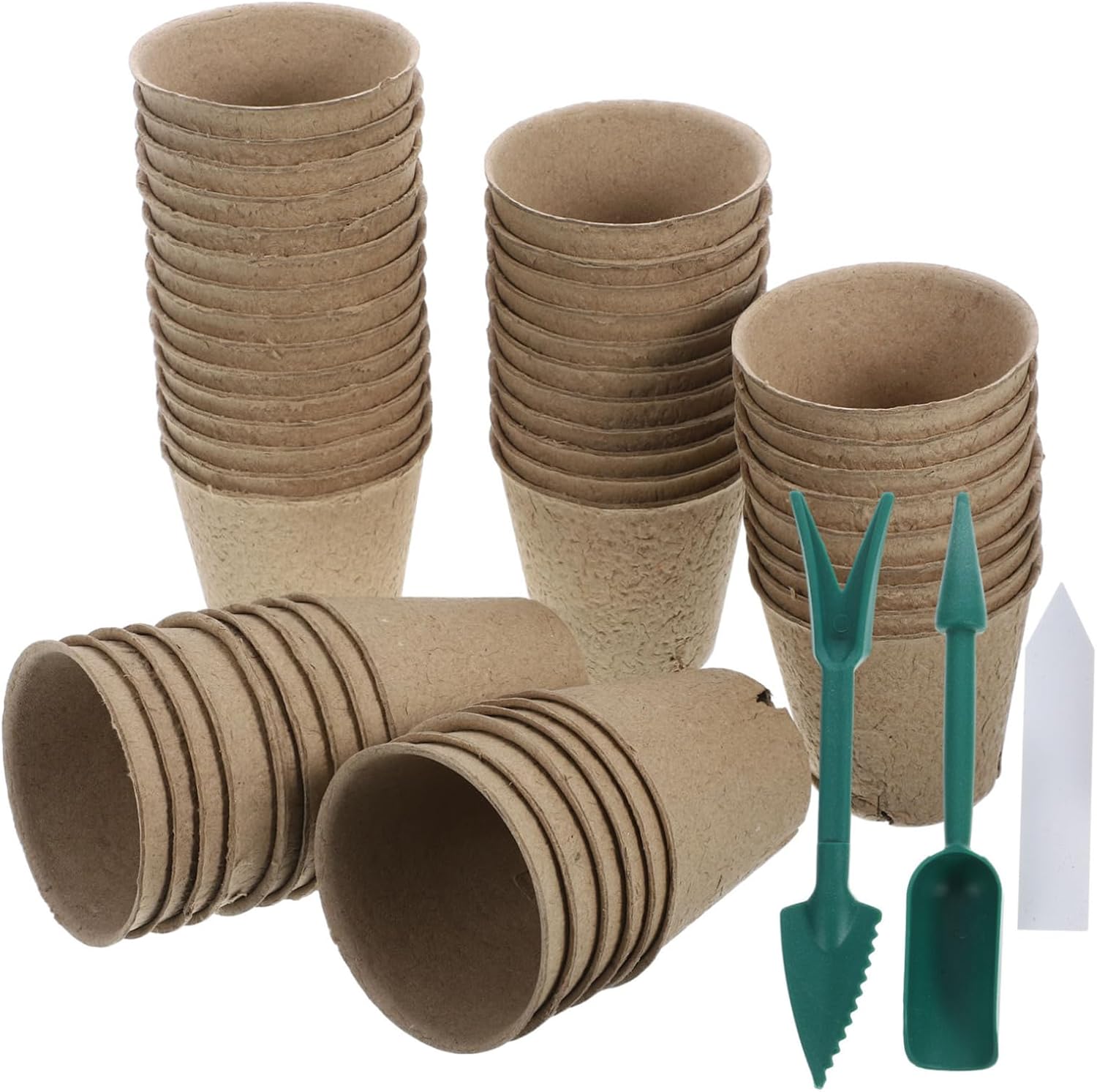 1set Germination Flower Pots Paper Planting Pots Labels Garden Tools for Plants