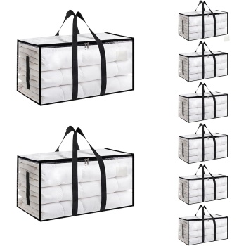 8 Pack-Extra Large Heavy Duty Moving Bags - Waterproof Storage Totes