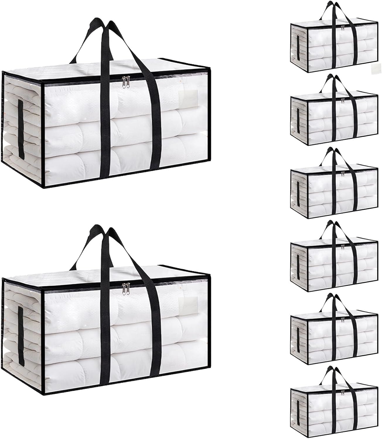 8 Pack-Extra Large Heavy Duty Moving Bags - Waterproof Storage Totes