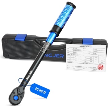 UPGRADE 3/8" Drive Click Torque Wrench,5-50Ft.Lb,Dual-Direction Adjustable