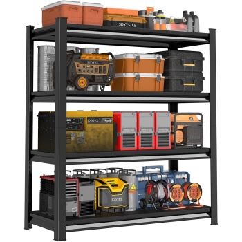 48" W Garage Shelving Heavy Duty, 2000 Lbs Loads Garage Storage Shelves Heavy