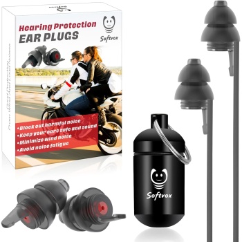 Motorcycle Ear Plugs for Wind Noise Reduction, 2 Pairs Reusable Motorcycle