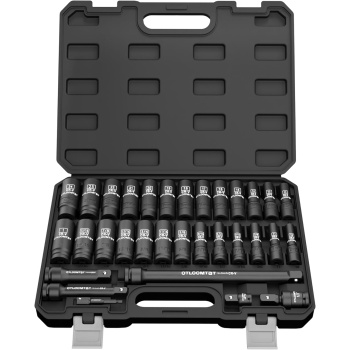 OTLOOMTBT 32PCS 1/2" Drive Impact Socket Set - Heavy Duty Industrial-Grade Deep