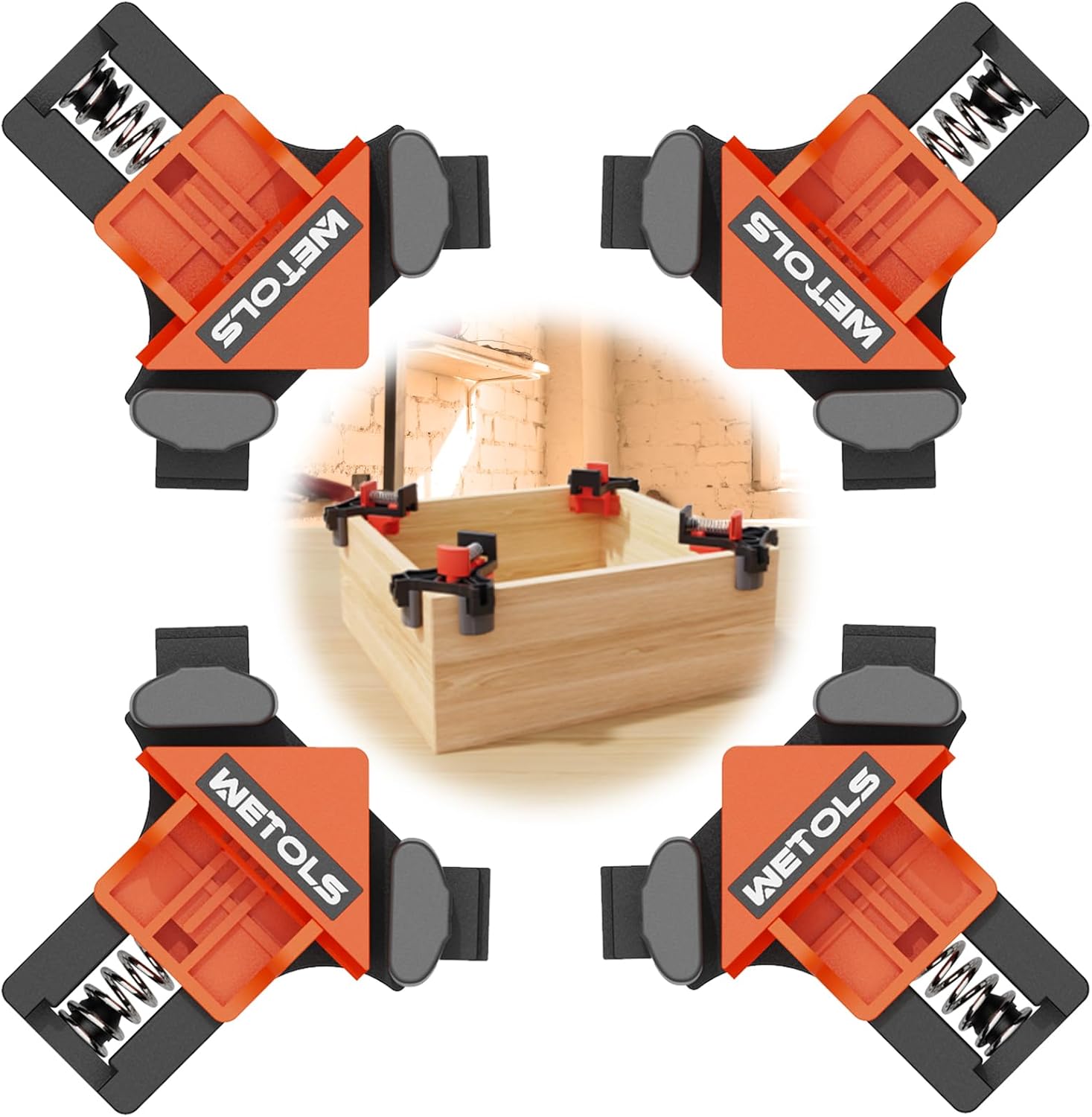 WETOLS Corner Clamp for Woodworking, 90 Degree Right Angle Clamp, Wood Clamps