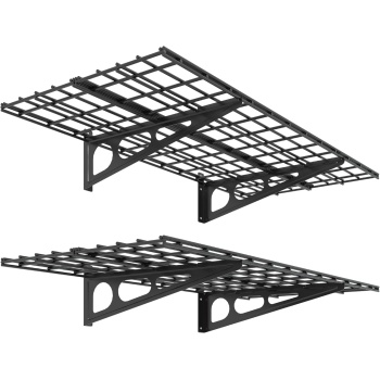 FLEXIMOUNTS 2-Pack 2x4ft 24-inch-by-48-inch Wall Shelf Garage Storage Rack Wall