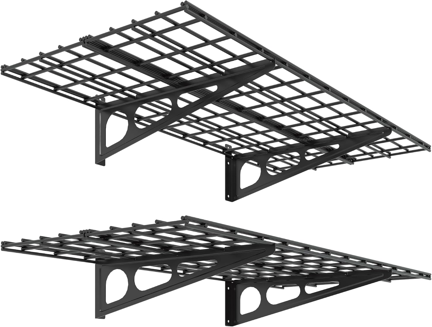 FLEXIMOUNTS 2-Pack 2x4ft 24-inch-by-48-inch Wall Shelf Garage Storage Rack Wall