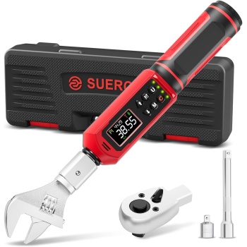 SUERCUP Adjustable Digital Torque Wrench 0.66-44.29Ft.Lb/0.9-60N.m,9x12 mm Open