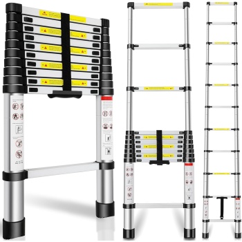 Telescoping Ladder 10.5FT, Telescopic Extension Ladder, Aluminum Alloy Folding
